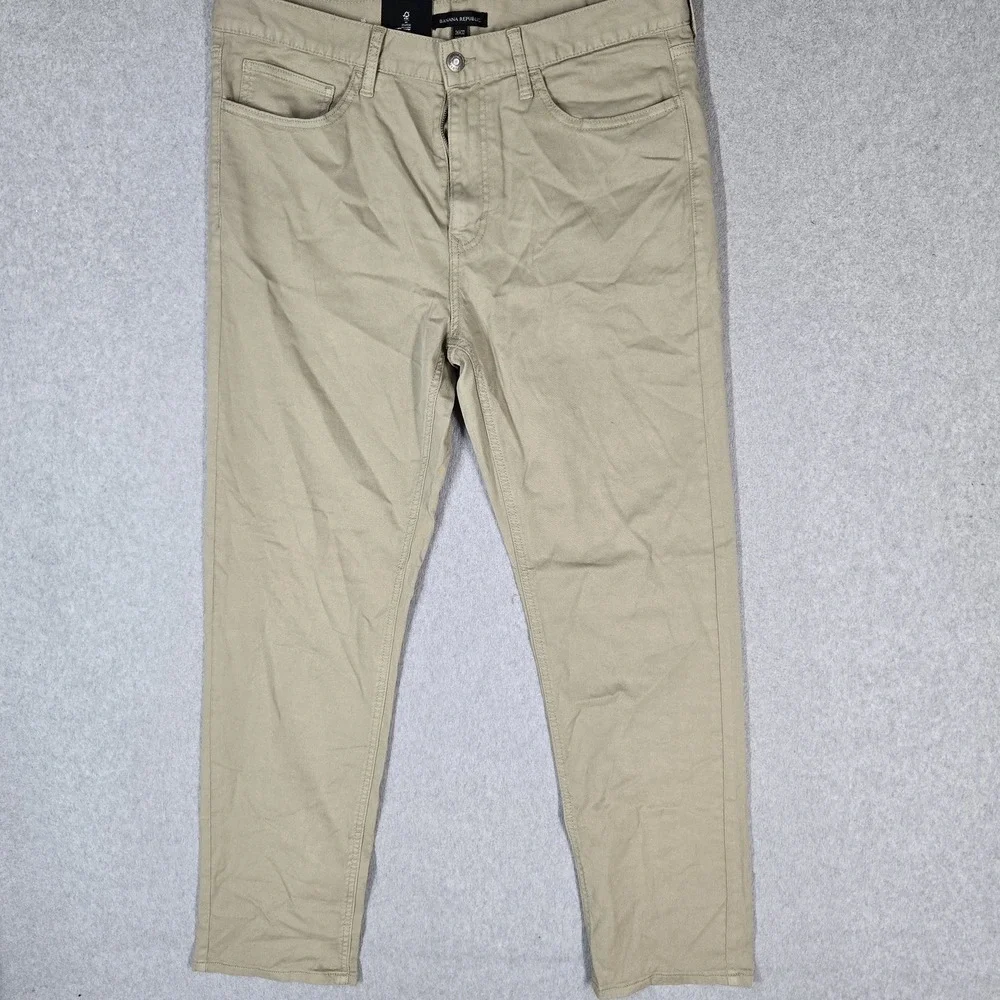 Banana Republic Men Pants 36X32 Tan Chino Twill Pants Slim 30